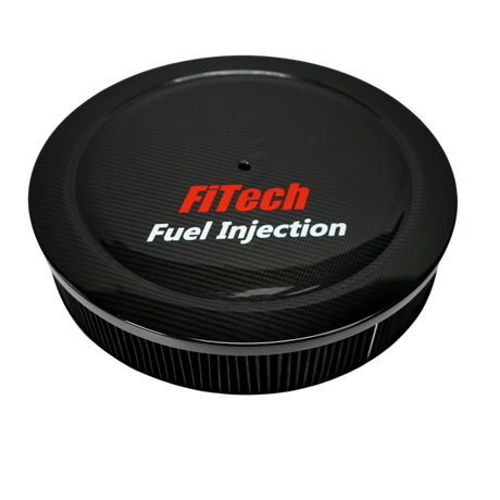 14" X 2" Dropbase Air Cleaner Assembly With Carbon LID & Hardware FI42201 - FiTech
