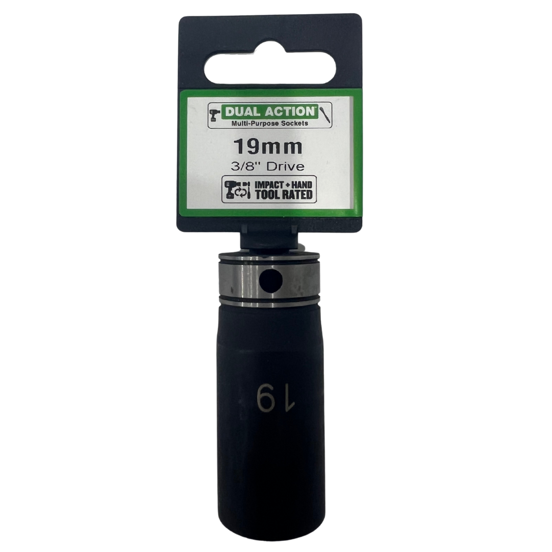 Muti-Purpose Sockets 3/8" Drive 19mm Point Deep - Dual Action