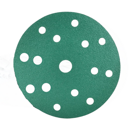 Sanding Disc Green Velcro With 15 Holes 150mm P500 - Q Brand | Universal Auto Spares