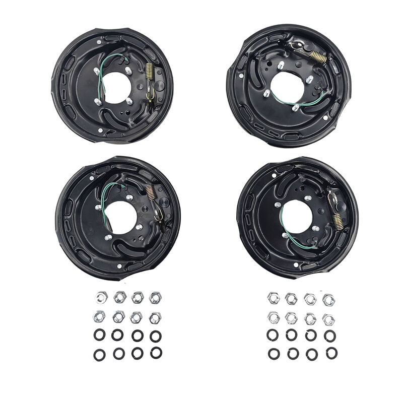 4 Pcs 10" Trailer Caravan Electric Brake Backing Plates With Park Brake Lever Fit For Alko Dexter Quality GCMB-VAN001-4PCS - Machter