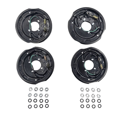 4 Pieces 10" Trailer Caravan Electric Brake Backing Plates With Park Brake Lever Fit For Alko Dexter Quality - Machter