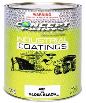 QD Enamel Gloss Black 1L Quick Dry Enamel, Industrial - Concept Paints