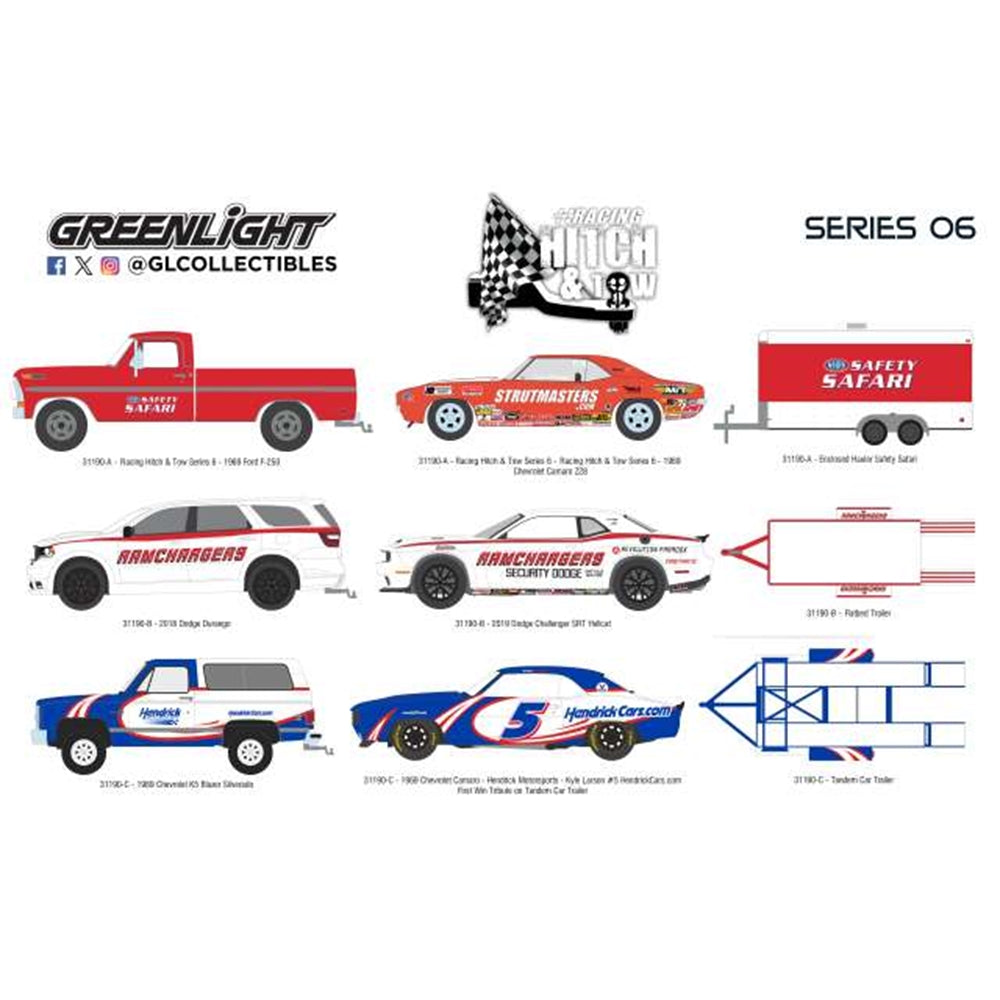 GreenLight Racing Hitch & Tow Series 6 Model Vehicle Assortment Single 1:64 Scale Collectible - Diecast Models