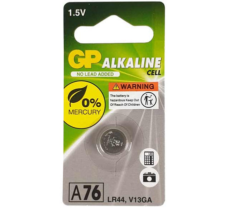 Battery Alkaline Cell 1.5V (LR44) GP76A-C1 - GP