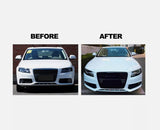 Gloss Black Honeycomb RS4 Style Front Bumper Grille Fit For Audi A4 S4 B8 2007-2015 GRILLE-AU001 - Machter