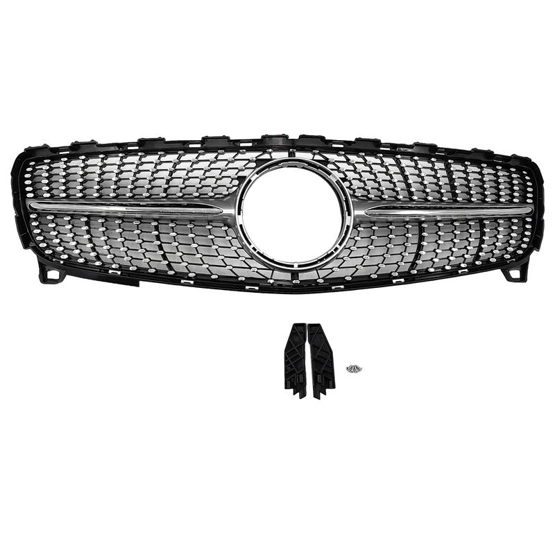 Diamond Chrome Mesh Grille Fit For Mercedes Benz A-Class 180 A200 A250 A45AMG GRILLE-BEN006 - Machter