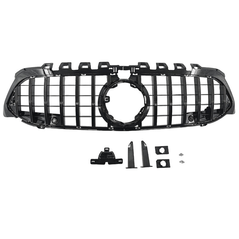 Black GT Bumper Grille Fit For Mercedes Benz A-Class W177 V177 A180 250 A35 Fit With Camera Hole Only GRILLE-BEN007 - Machter