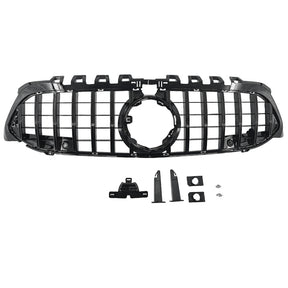 Black GT Bumper Grille Fit For Mercedes Benz A-Class W177 V177 A180 250 A35 Fit With Camera Hole Only GRILLE-BEN007 - Machter