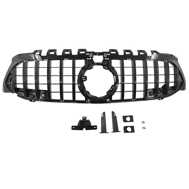 Black GT Bumper Grille Fit For Mercedes Benz A-Class W177 V177 A180 250 A35 Fit With Camera Hole Only GRILLE-BEN007 - Machter