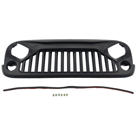 Black Front Grille Fit For Jeep Wrangler JK Unlimited 2007-2018 GRILLE-JP002 - Machter