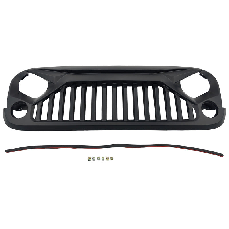Black Front Grille Fit For Jeep Wrangler JK Unlimited 2007-2018 GRILLE-JP002 - Machter