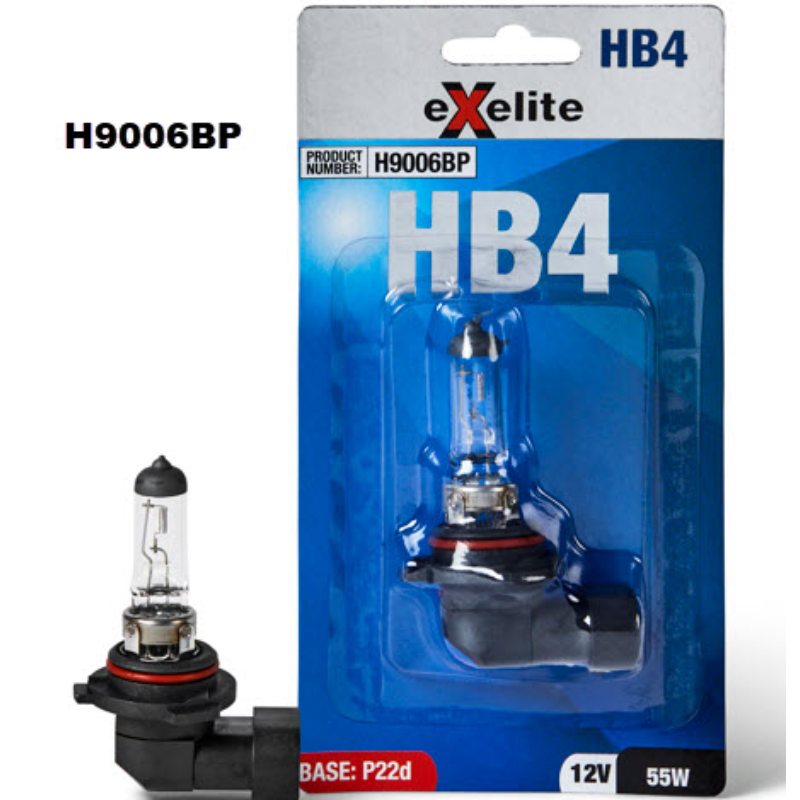 Globe Halogen HB4 P22D 12V 55W Blister Pack H9006BP - Exelite