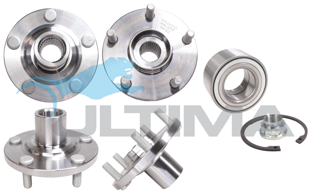 Hub & Bearing Assembly (F) Fits Camry Hybrid AVV50 with Circlip & Nut HA5493K - Ultima