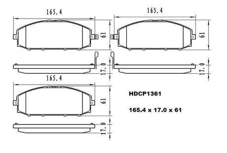 Heavy Duty Ceramic Brake Pads HDCP1361 (DB1361)  - Premier Performance Auto Parts | Universal Auto Spares