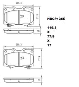 Heavy Duty HDCP1365 (DB1365) Ceramic Brake Pads  - Premier Performance Auto Parts | Universal Auto Spares