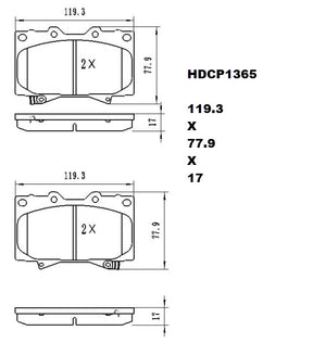 Heavy Duty HDCP1365 (DB1365) Ceramic Brake Pads  - Premier Performance Auto Parts | Universal Auto Spares