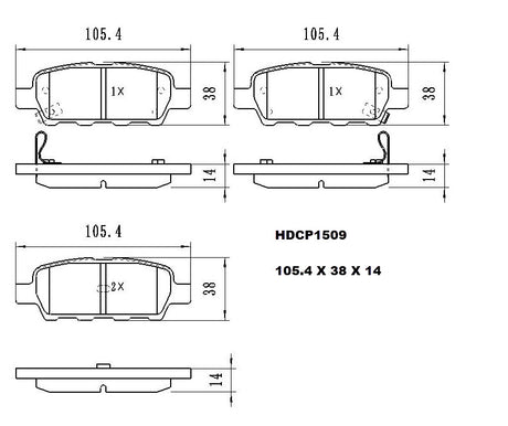 Heavy Duty HDCP1509 (DB1509) Ceramic Brake Pads  - Premier Performance Auto Parts | Universal Auto Spares