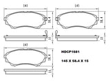 Heavy Duty HDCP1681 (DB1681) Ceramic Brake Pads  - Premier Performance Auto Parts | Universal Auto Spares