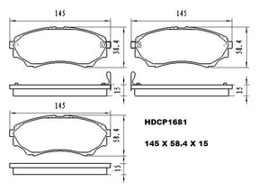 Heavy Duty HDCP1681 (DB1681) Ceramic Brake Pads  - Premier Performance Auto Parts | Universal Auto Spares