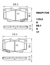 Heavy Duty HDCP1739 (DB1739) Ceramic Brake Pads  - Premier Performance Auto Parts | Universal Auto Spares