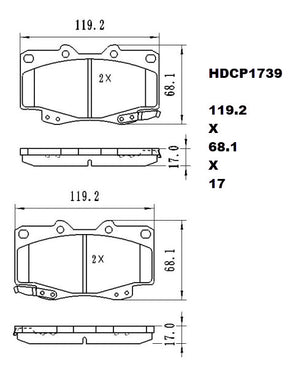 Heavy Duty HDCP1739 (DB1739) Ceramic Brake Pads  - Premier Performance Auto Parts | Universal Auto Spares