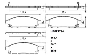 Heavy Duty HDCP1774 (DB1774) Ceramic Brake Pads  - Premier Performance Auto Parts | Universal Auto Spares