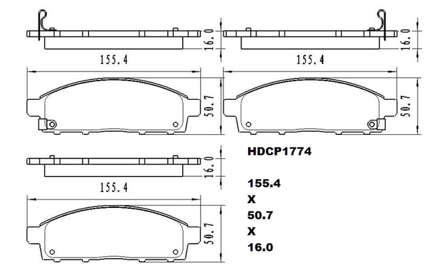 Heavy Duty HDCP1774 (DB1774) Ceramic Brake Pads  - Premier Performance Auto Parts | Universal Auto Spares