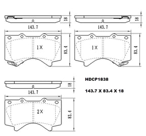 Heavy Duty HDCP1838 (DB1838) Ceramic Brake Pads  - Premier Performance Auto Parts | Universal Auto Spares