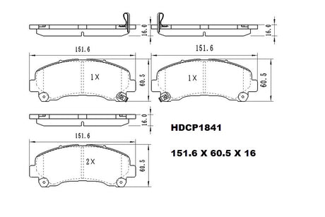Heavy Duty HDCP1841 (DB1841) Ceramic Brake Pads  - Premier Performance Auto Parts | Universal Auto Spares