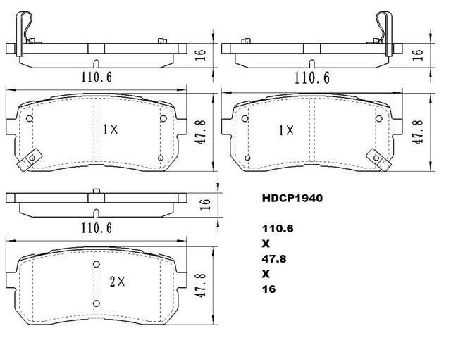 Heavy Duty HDCP1940 (DB1940) Ceramic Brake Pads  - Premier Performance Auto Parts | Universal Auto Spares