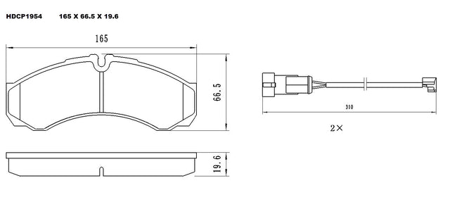 Heavy Duty HDCP1954 (DB1954) Ceramic Brake Pads  - Premier Performance Auto Parts | Universal Auto Spares
