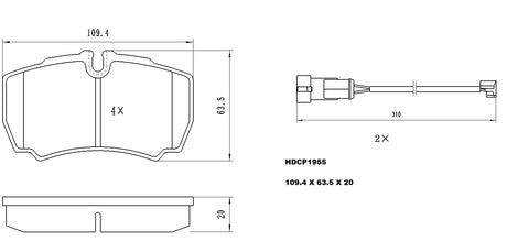 Heavy Duty HDCP1955 (DB1955) Ceramic Brake Pads  - Premier Performance Auto Parts | Universal Auto Spares