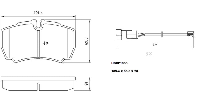 Heavy Duty HDCP1955 (DB1955) Ceramic Brake Pads  - Premier Performance Auto Parts | Universal Auto Spares