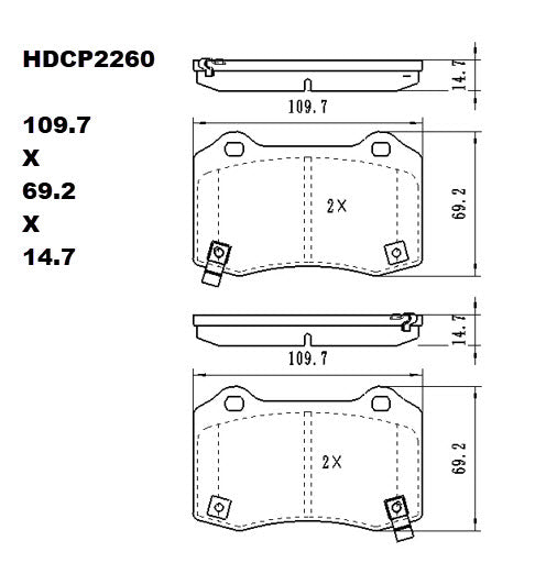 Heavy Duty HDCP2260 (DB2260) Ceramic Brake Pads  - Premier Performance Auto Parts | Universal Auto Spares