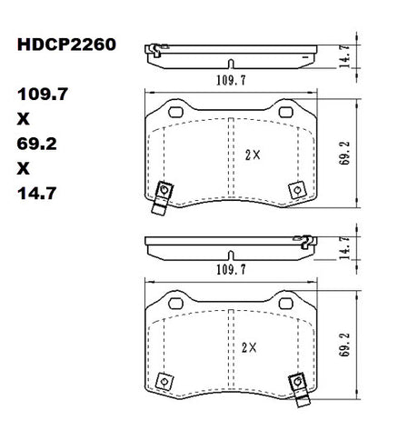 Heavy Duty HDCP2260 (DB2260) Ceramic Brake Pads  - Premier Performance Auto Parts | Universal Auto Spares