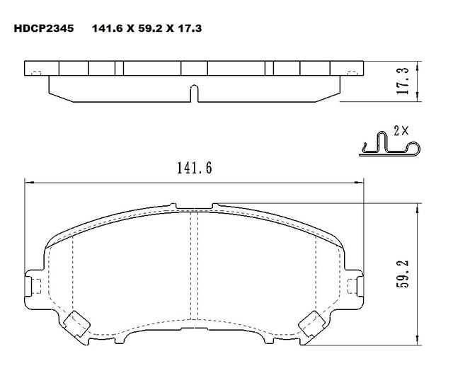 Heavy Duty HDCP2345 (DB2345) Ceramic Brake Pads  - Premier Performance Auto Parts | Universal Auto Spares