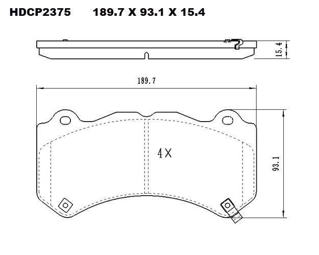 Heavy Duty HDCP2375 (DB2375) Ceramic Brake Pads  - Premier Performance Auto Parts | Universal Auto Spares