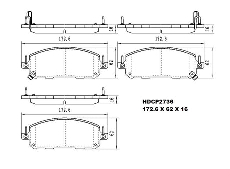 Ceramic Heavy Duty Brake Pads DB2736 HDCP2736 - Premier Performance Auto Parts