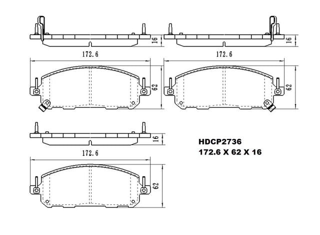 Ceramic DB2736 Brake Pads Heavy Duty DB2736 HDCP2736 - Premier Performance Auto Parts | Universal Auto Spares