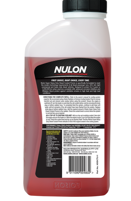 Super Heavy Duty Diesel Coolant Premix - Nulon | Universal Auto Spares