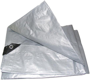 Heavy Duty Silver Poly Tarps With Re-Inforced Grommets 8 Sizes - AUTOKING