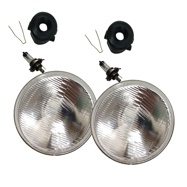 Headlight Kit Semi Sealed Headlamps with Super Bright H4 60W 7" Round 178mm HL-002S - Machter