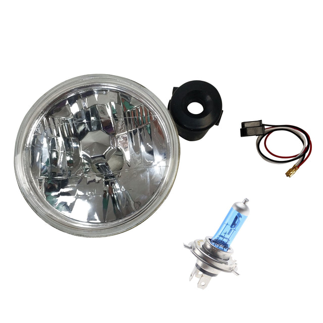 Headlight Upgrade Kit 2 x 7" Round Lamp 60/55W H4 Halogen Conversion Kit Pair HL-005B - Machter