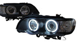 CCFL Angel-Eyes Projector Head Lights Fit For BMW X5 E53 PRE LCI 2000-2003 HL-BMW021LS - Machter