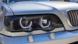 3D LED Dual Halo Black Projector Head Light Fit For BMW X5 E53 1999-2003 HL-BMW022LS - Machter