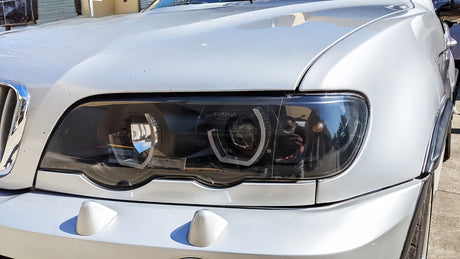 3D LED Dual Halo Black Projector Head Light Fit For BMW X5 E53 1999-2003 - Machter