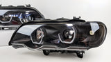 3D LED Dual Halo Black Projector Head Light Fit For BMW X5 E53 1999-2003 HL-BMW022LS - Machter