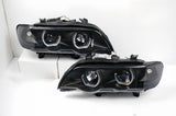 3D LED Dual Halo Black Projector Head Light Fit For BMW X5 E53 1999-2003 HL-BMW022LS - Machter