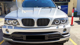 3D LED Dual Halo Black Projector Head Light Fit For BMW X5 E53 1999-2003 HL-BMW022LS - Machter