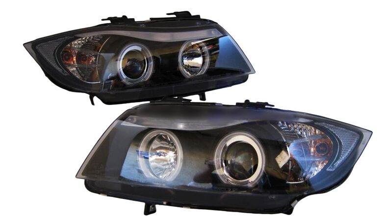 Black CCFL Angle Eye Projector Headlight Fit For BMW E90 Sedan 2005-2008 HL-BMW025LS - Machter